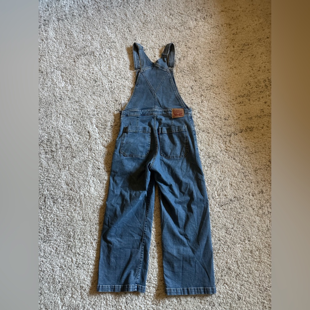 Levi's Denim Wide Leg Overalls Sz 30 in Blue - Picture 5 of 6
